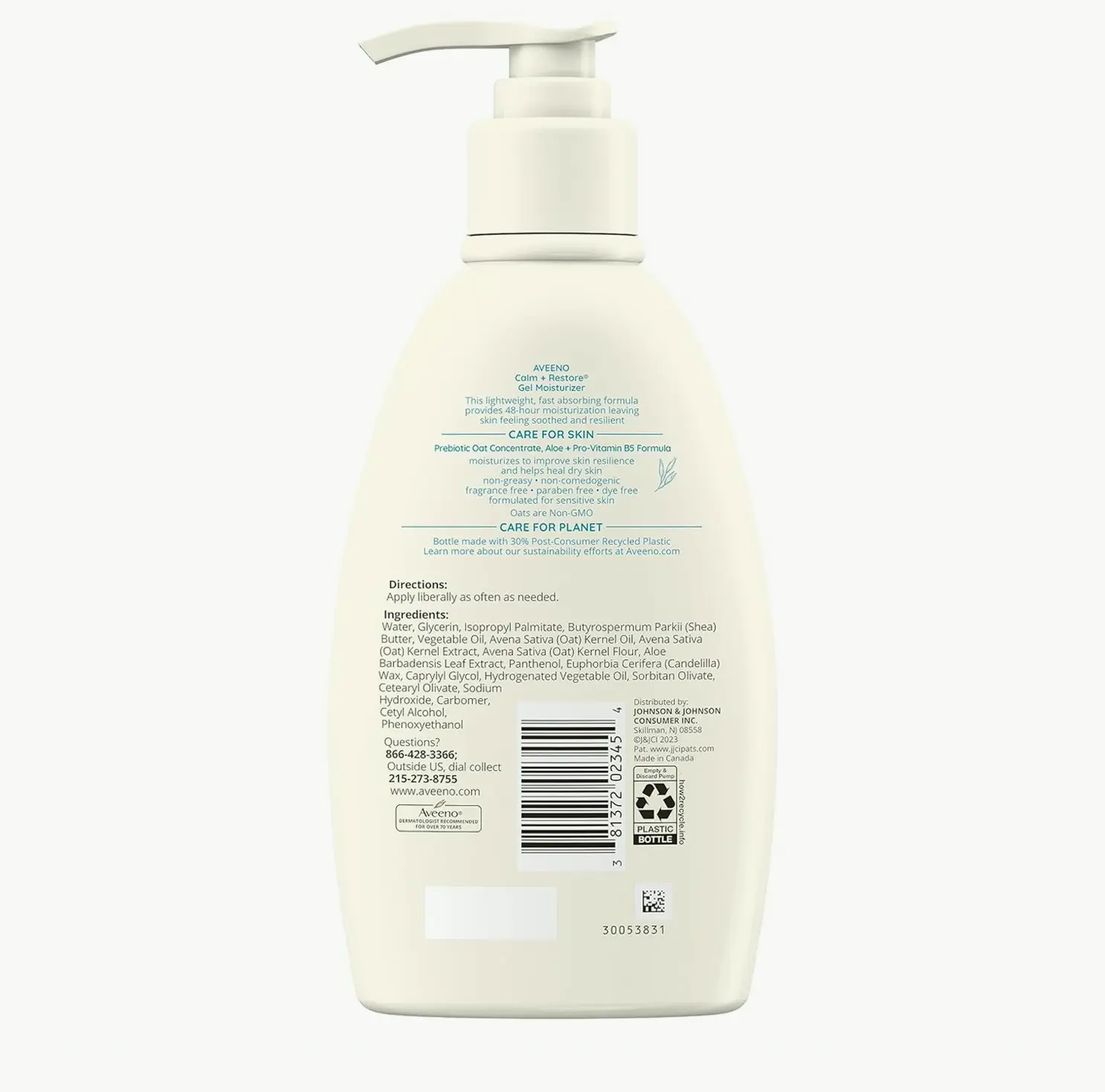 Aveeno Soothe + Restore Hydration Body Moisturizer for Delicate Skin, Odorless, 12 oz