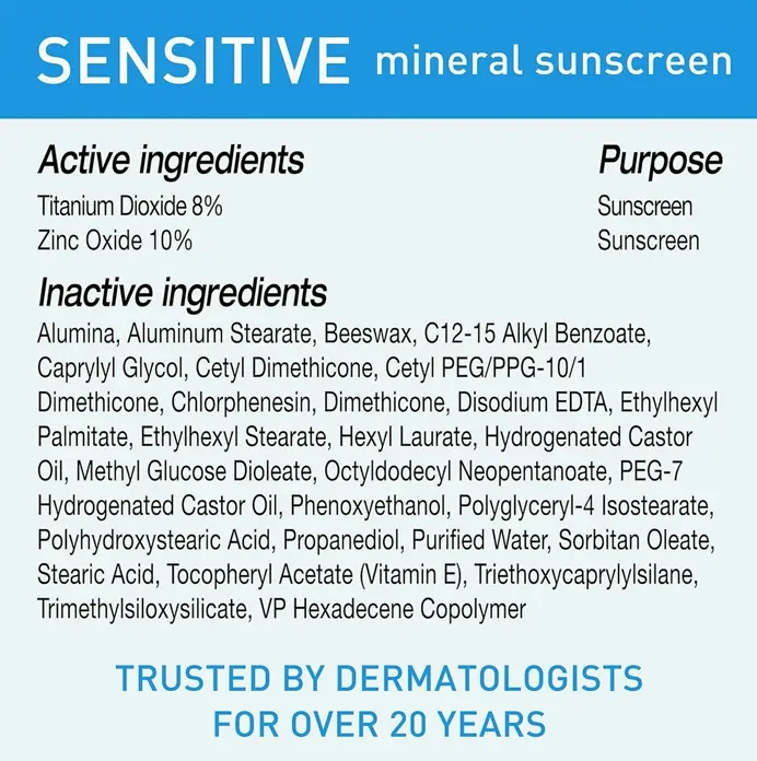 Blue Lizard Sensitive Mineral Sunscreen, SPF 50+, Zinc Oxide