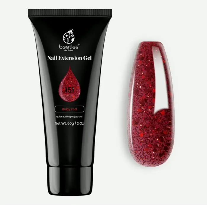 Beetles Builder Gel for Nails, 60g Wine Shimmer